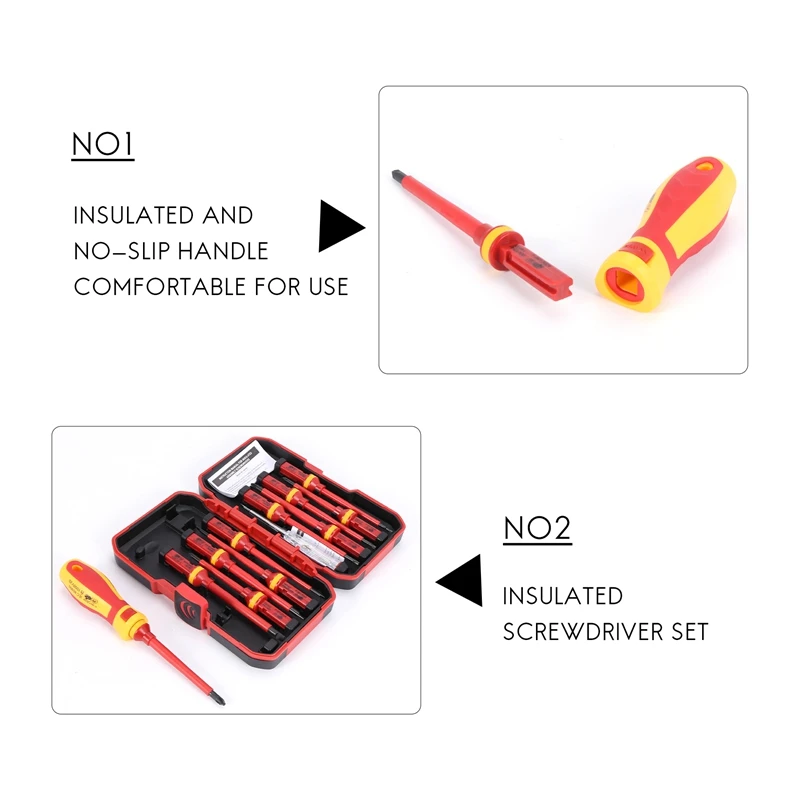 Imagem -06 - Vde Isolado Chave de Fenda Grupo Duráveis Ferramentas Manuais Alta Voltagem Magnético Phillips Slotted Torx Cr-v 1000v Novo 13 Pcs