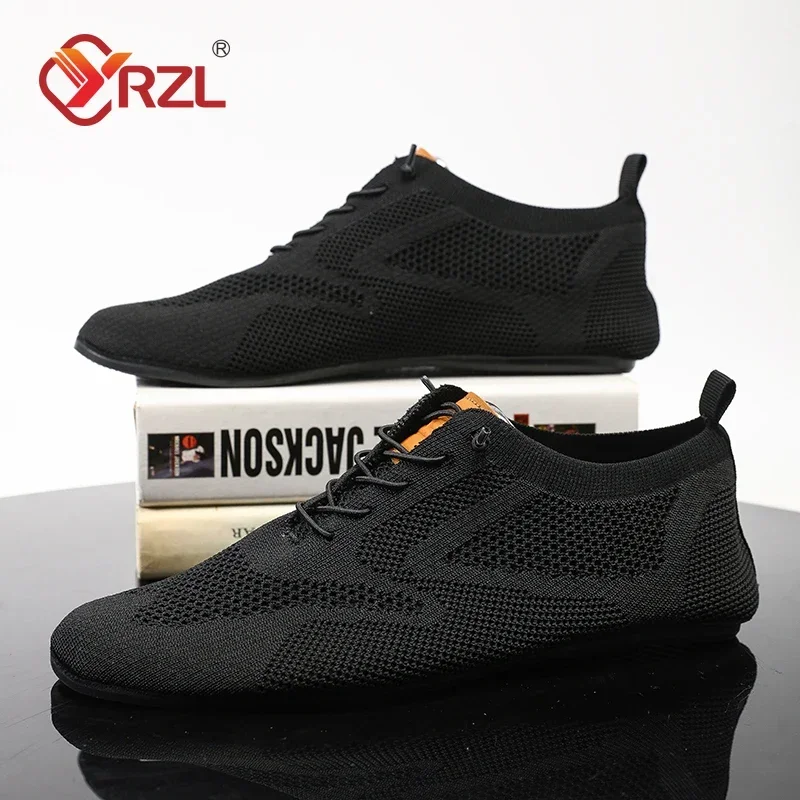 YRZL Mesh Loafers Men Driving Moccasins Thin Bottom Flats Walking Shoes Breathable Non Slip Casual Loafers Summer Mens Shoes