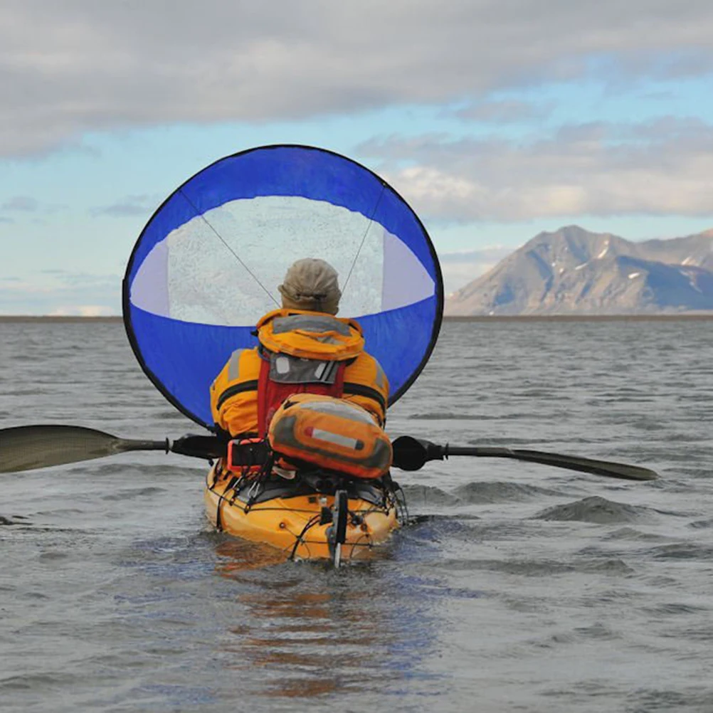 

1Pc Foldable Kayak Sail With Transparent Window Strong Wind Sail For Canoe Inflatable Boat UV Resistant 42.5 Inch
