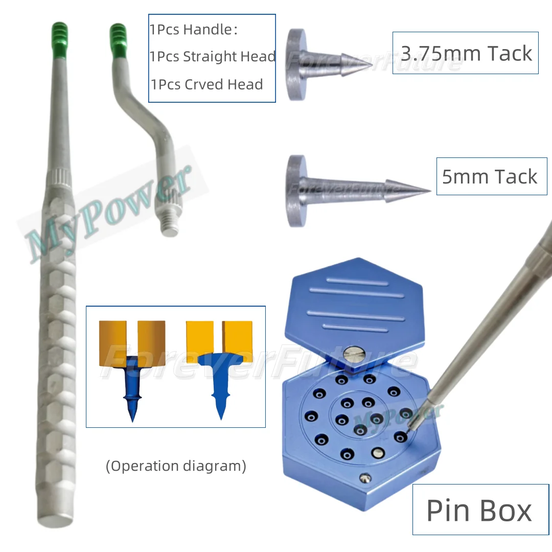 Dental Bone Tack Tac Pins Handle 3.75/5mm Titanium Tacks Membrane Guide Catcher