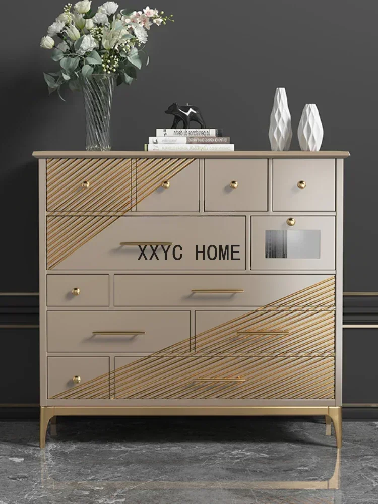 

Entrance Cabinet High-End Boutique Chest of Drawer Storage Cabinet Solid Wood Cabinet English
