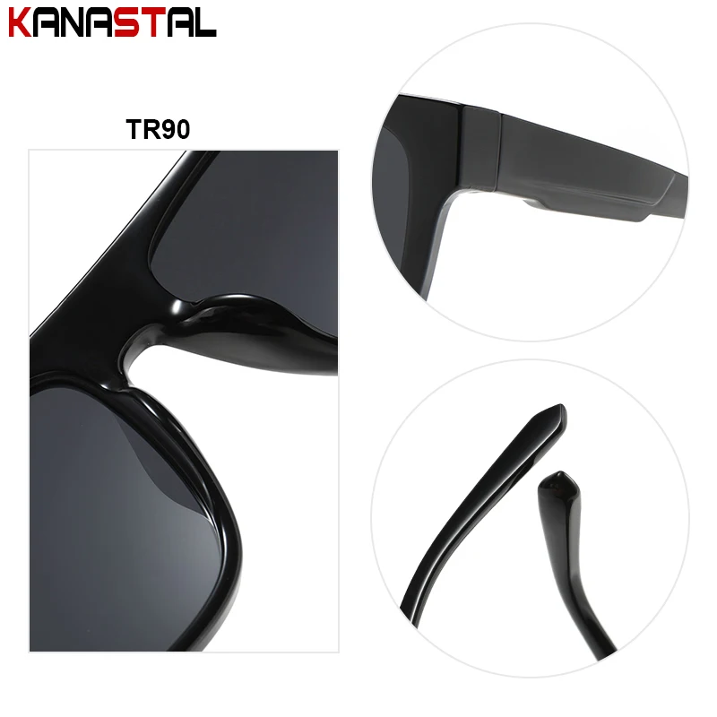 Men Sunglasses Polarized UV400 Trendy Street Sun Glasses Women Outdoors Sunshade Eyewear TR90 Eyeglasses Frame Travel Bike Visor