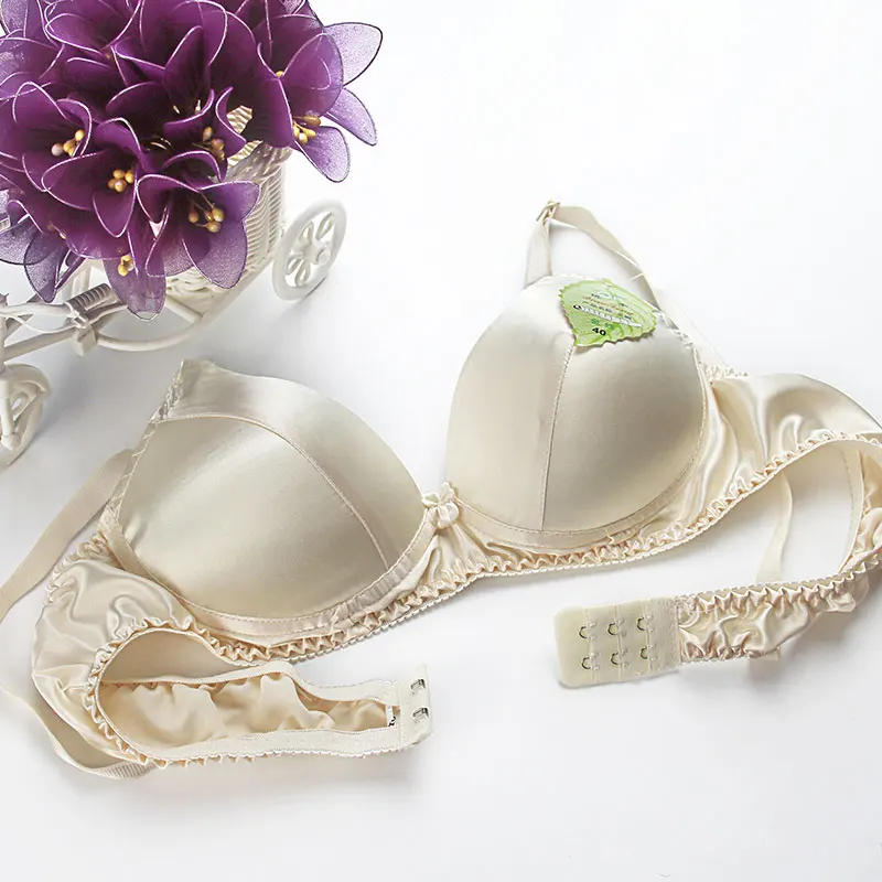 Durable, affordable, and minimalist simulated silk without steel rings, sponge silk bra, comfortable A-cover underwear