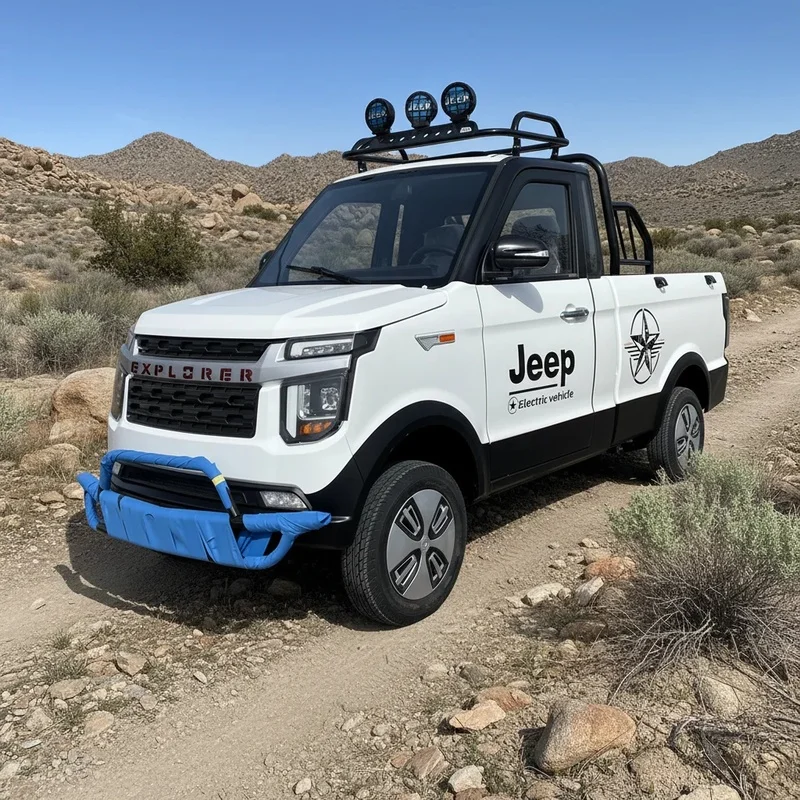 Pickup Truck 4 Wheels Cargo Box 72v 1500w 60km/h Speed 301-400km Range New Energy Vehicle