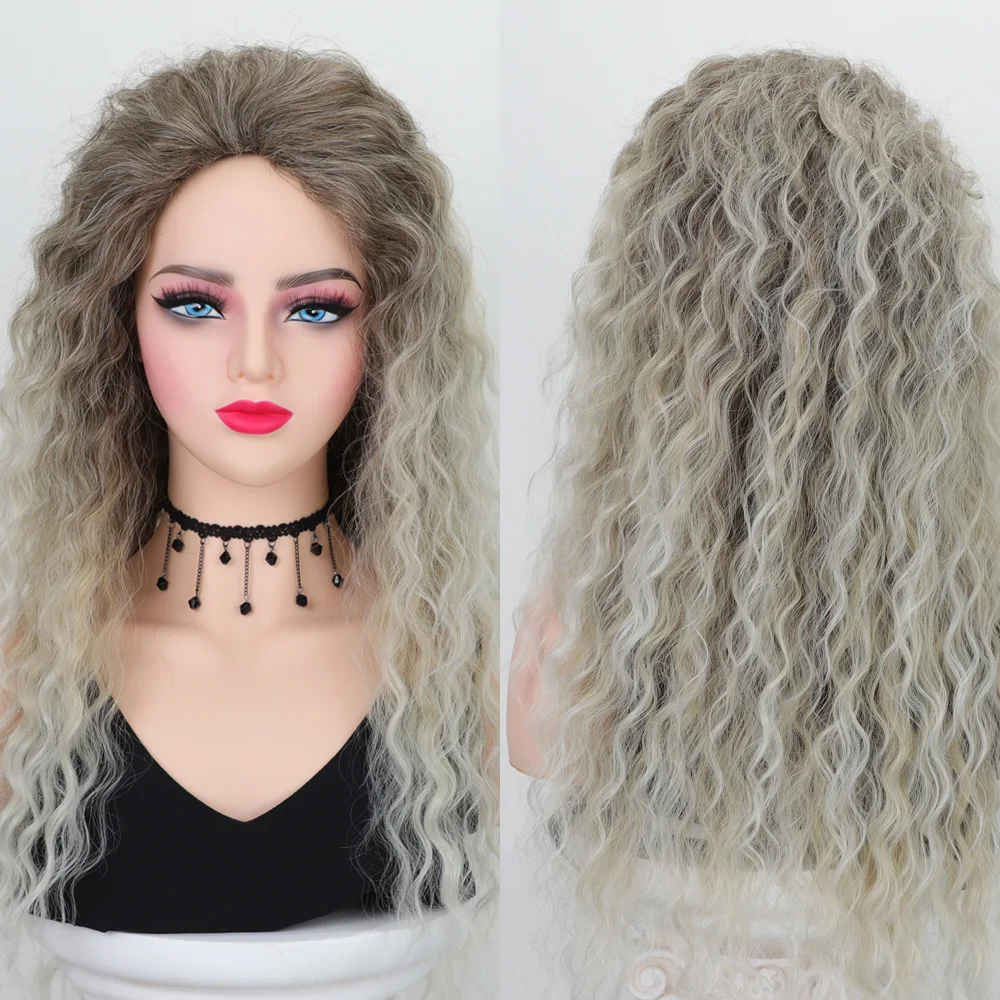 613 곱슬 금발 가발 긴 합성 헤어 가발 65CM/26인치 허니 블론드 긴 깊은 곱슬 웨이브 자연스러운 데일리 코스프레용