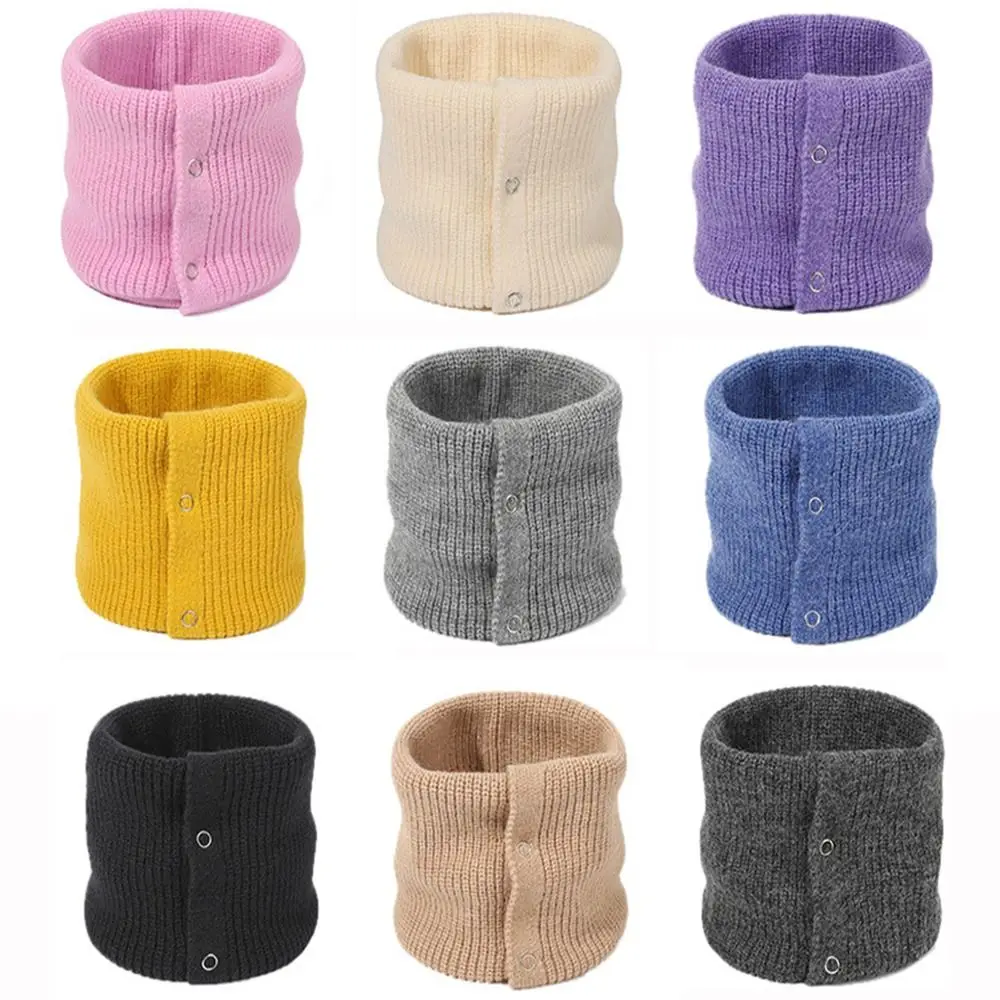 Keep Warm Knitted Neck Gaiter Casual Thickened Solid Color Neck Warmer Cold-proof Collar Men & Women