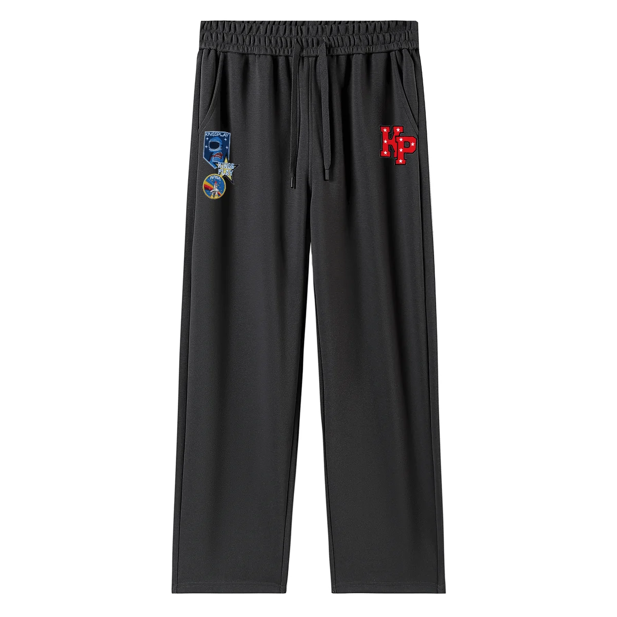 Y2K سراويل رياضية فضفاضة مستقيمة الساق للرجال، تصميم طباعة شخصية، سراويل غير رسمية على طراز الهيب هوب هاراجوكو، أزياء الشارع #3