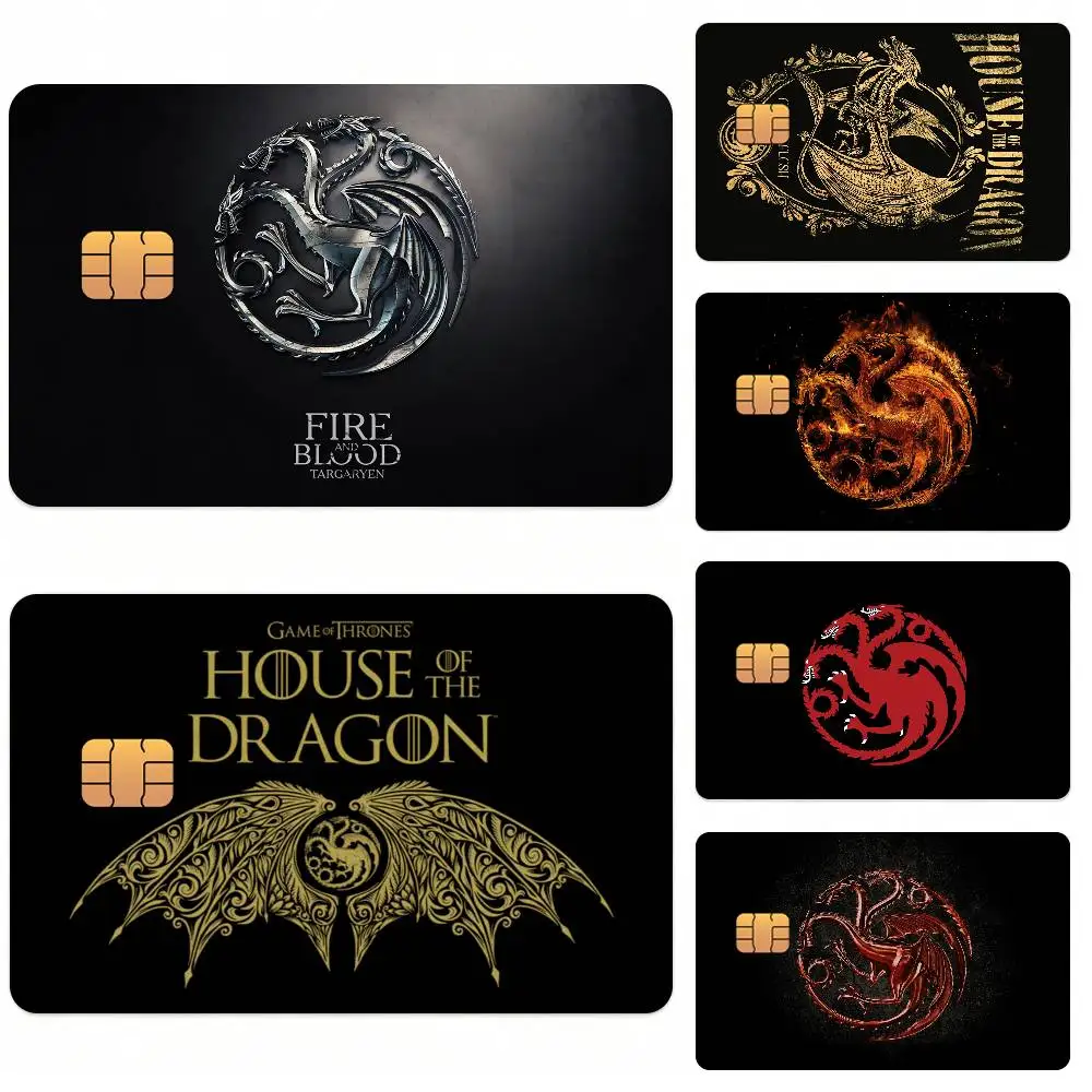 H-House of the Dragon Credit Card Skin Stickers for Bank Card Bus Metro Card Sticker Waterproof Gift