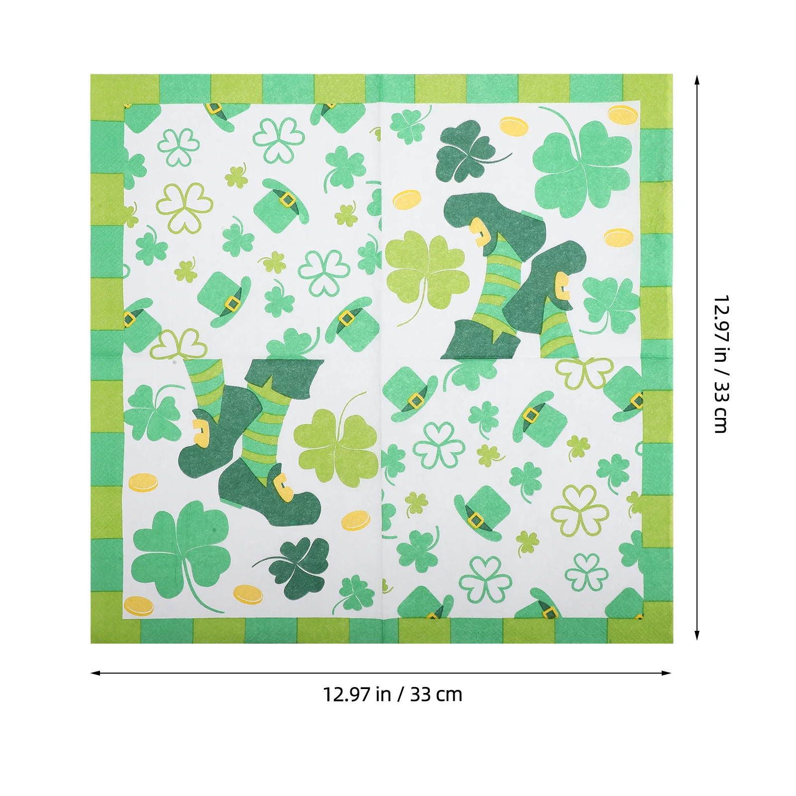 20 قطعة مناديل شامروك لعيد القديس باتريك للاستعمال مرة واحدة لوازم الحفلات الورقية الأيرلندية تحت عنوان زينة عشاء العطلات