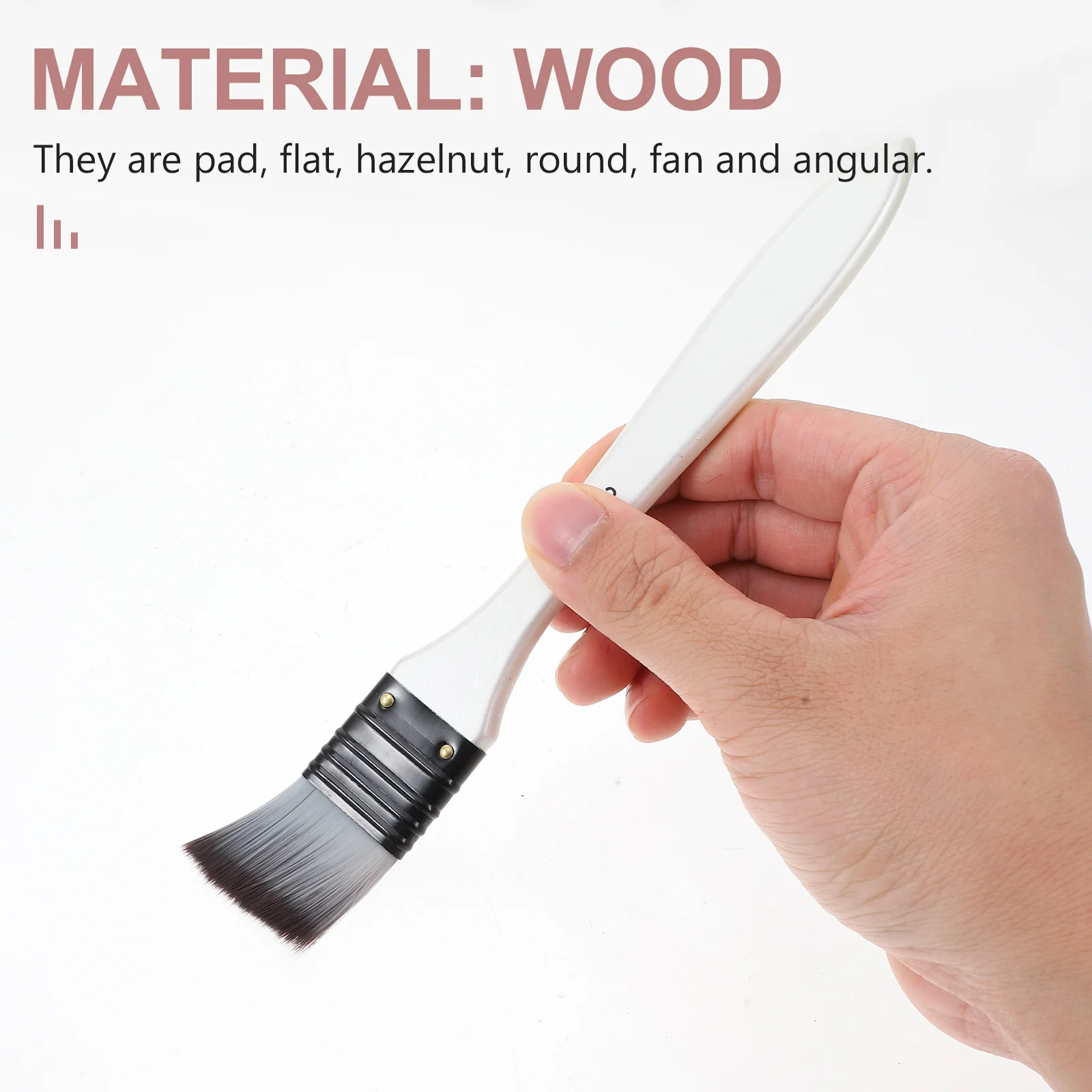 

1 Set Of Oil Painting Brushes Nylon Bristle Wooden Handle Watercolor Gouache Craft Painting Tools For Adults Art Supplies