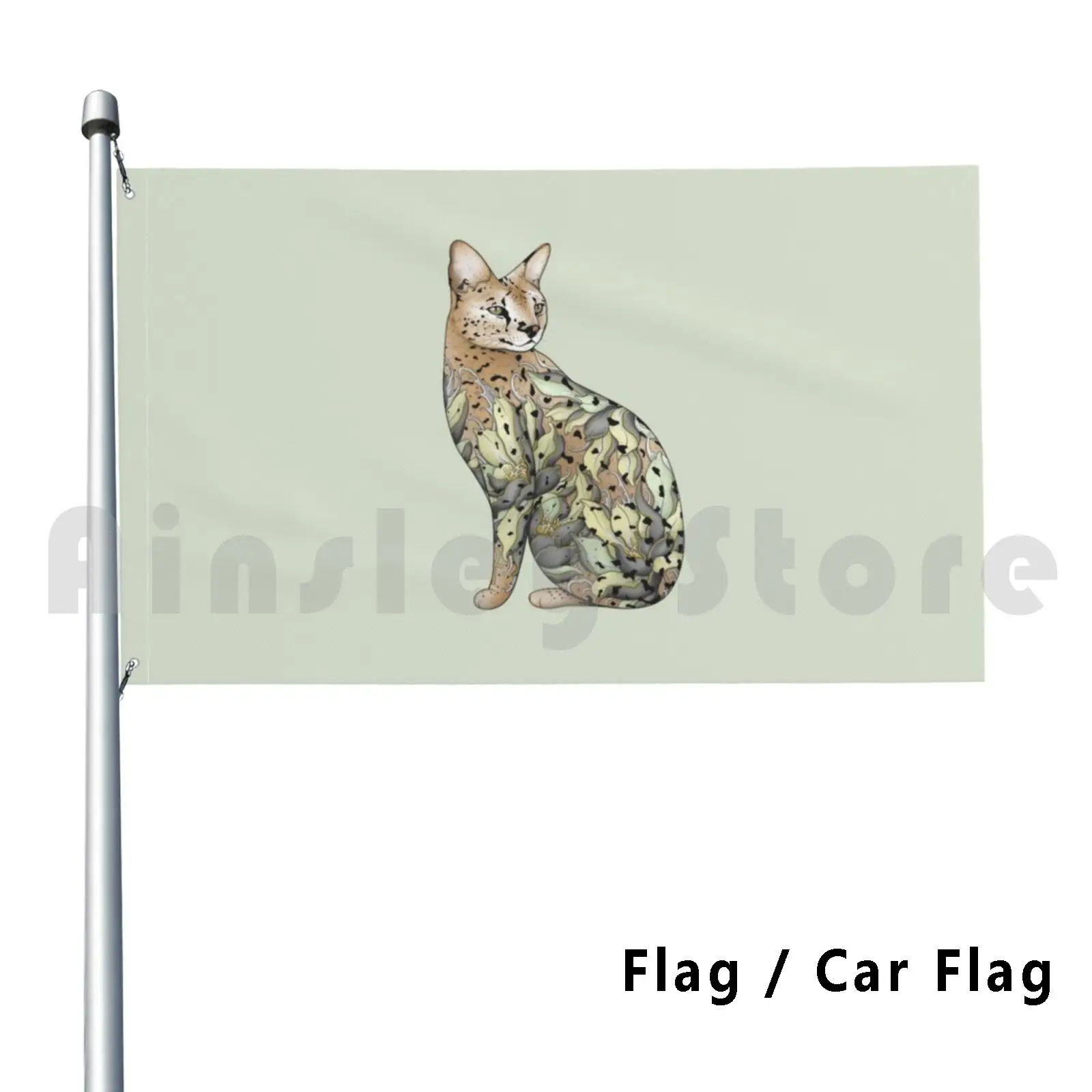 Flag Car Flag Funny Cat Tattoo Giraffe Cat Arcane Cat Serval Serval