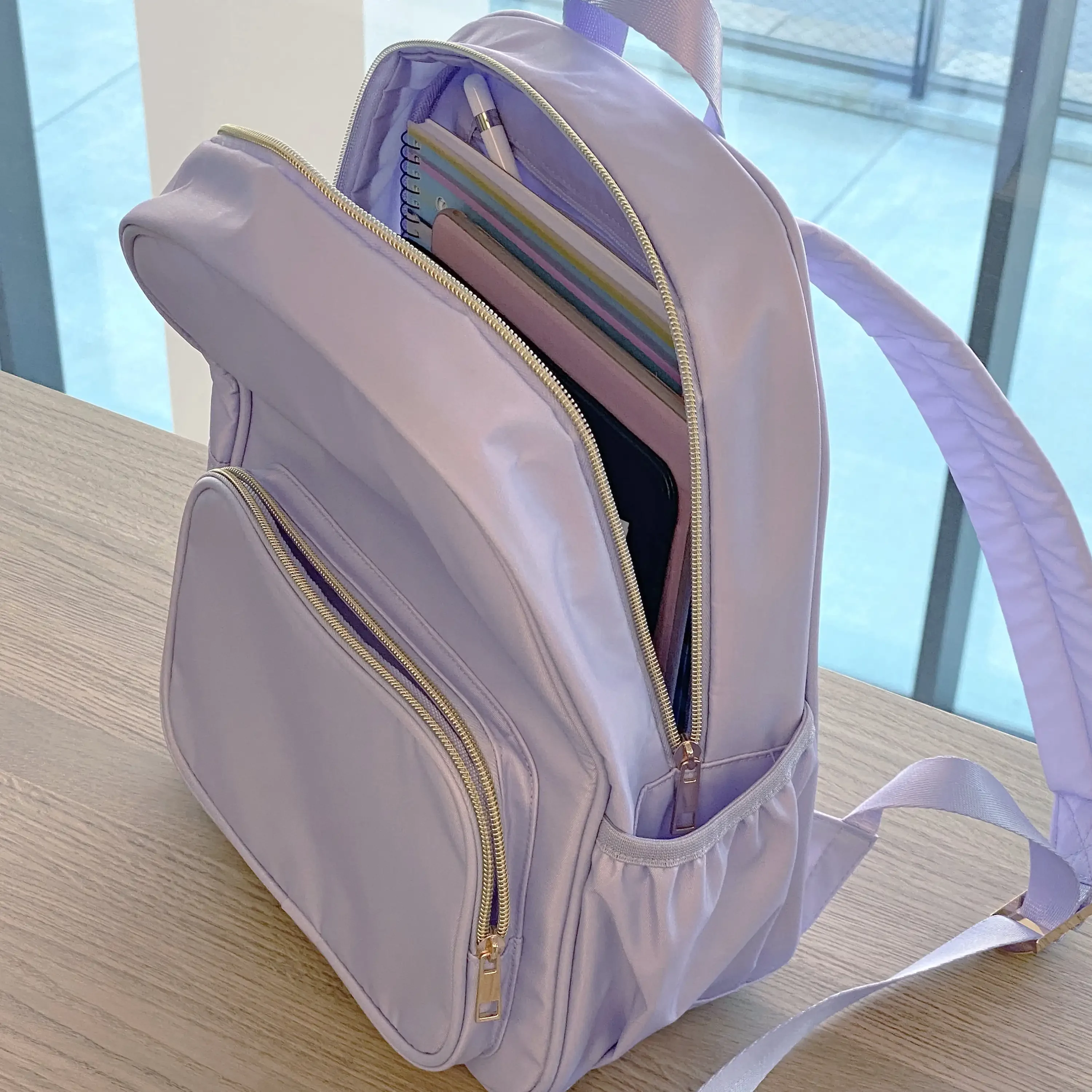 Nylon Backpack, Customizable Travel Book Bag for Crafts, School, and Everyday Use, Purple