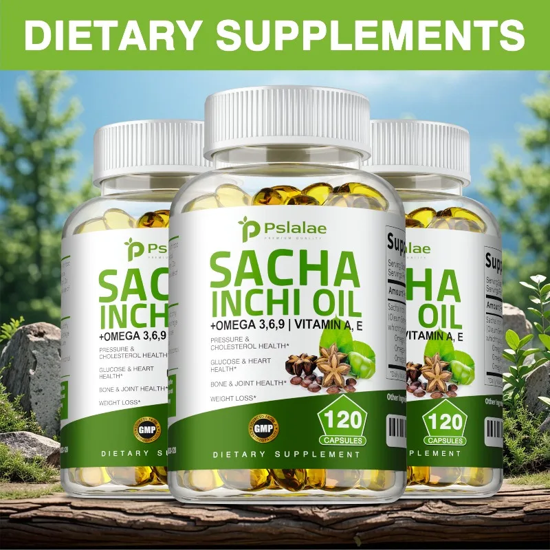 Sacha Inchi Oil Supplement - Lower Cholesterol, Promotes Brain, Joint and Cardiovascular Health, Improved Cognitive Function