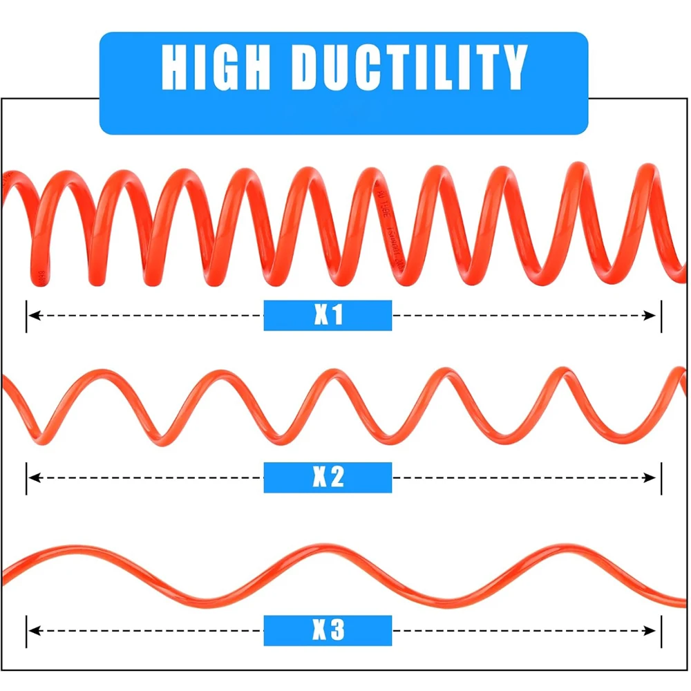 Air Compressor Tool Hose, 8mm x 5mm PU Spring Tube Air Pressure Hose Spiral Pipe for Compressor Flexible Air Tool