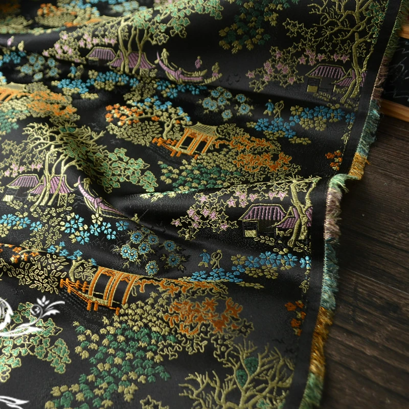 Jacquard Woven Satin Fabric Imitation Silk for Clothing Dress Seat Cushion Designer Diy Sewing Material Ccloth