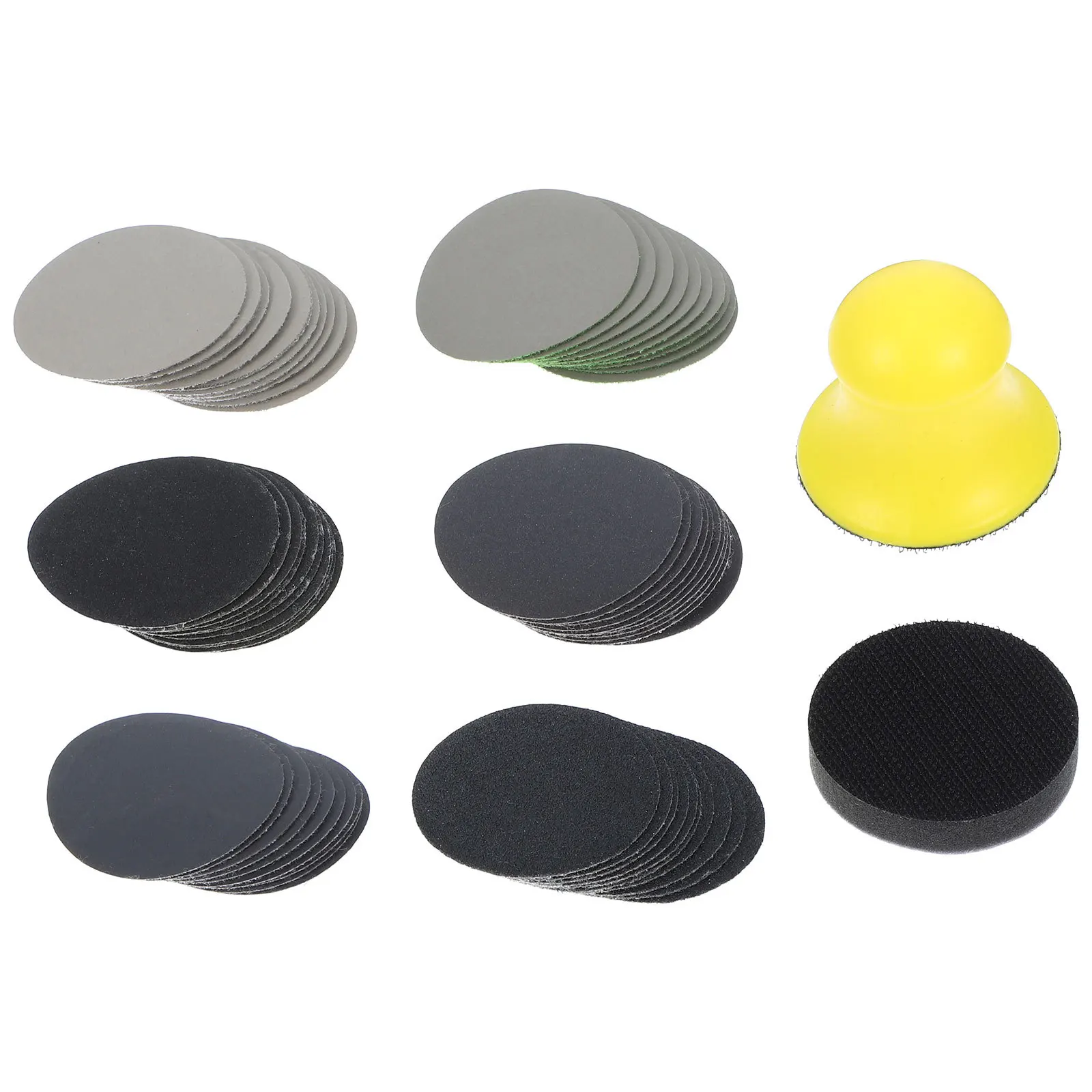 

62Pcs Hook Loop Sanding Discs Wet Dry Sandpaper Pads Shank Backing Plate Foam Buffer Polishing Kit Grinding Abrasive for Wood