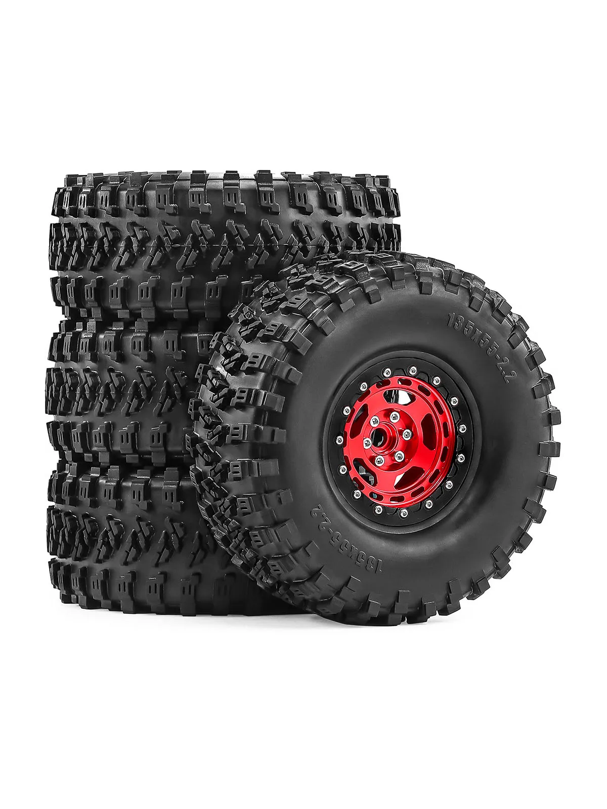 

2.2" RC Crawler Tires & Aluminum Beadlock Wheels 4PCS with 12mm Hex for 1/10 TRX4 TRX6 SCX10 II III Gen8 D90 Axial Traxxas