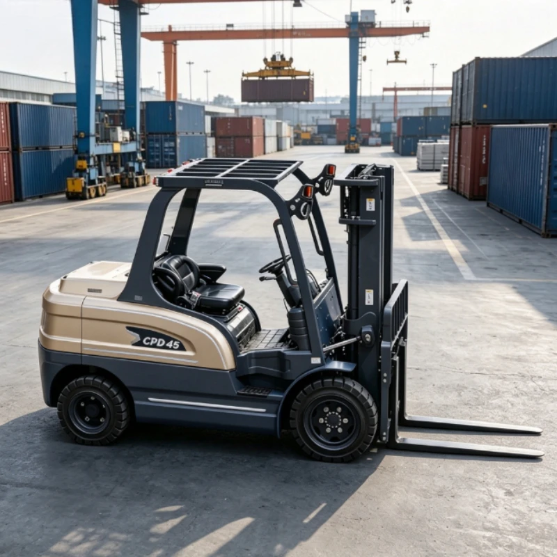 Building Material Warehouse 4.5 Ton Lead Acid Electric Counterbalance Forklift Sturdy Robust Heavy Goods Lifting Vehicle