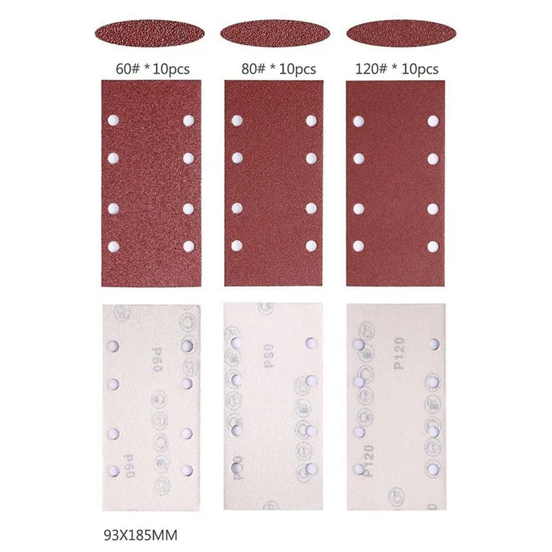 

AB35-60Pcs Square Sandpaper Sanding Paper Sheet 95X185mm Sander Hook Loop Disc Abrasive Tools For Wood Polishing Tools