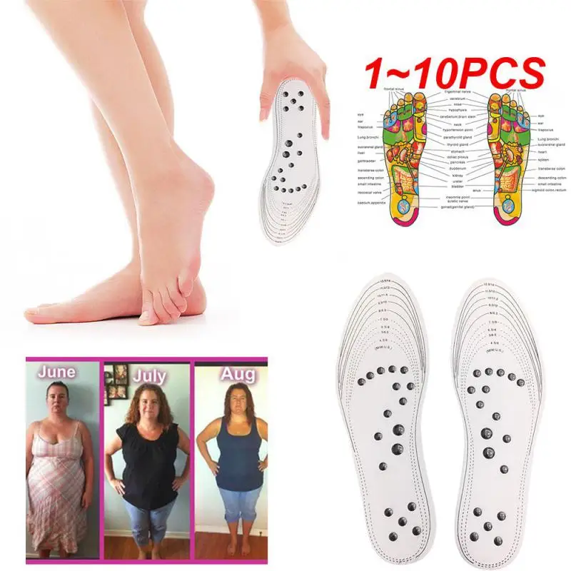 1~10PCS Acupressure Slimming Insoles Foot Massager Magnetic Therapy Weight Loss Massage Insole XR-Hot