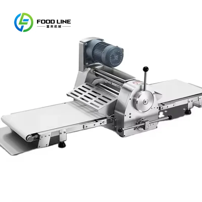 Customized Automatic Reversible Table Top Dough Roller - Stainless Steel Machine for Pizza Croissant Pastry