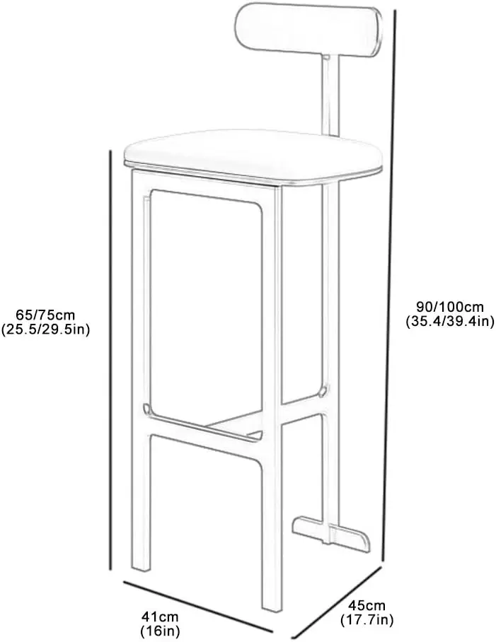 Banqueta alta com encosto para barras, Nordic Light, Banquetas para cozinhas, Loja de chá com leite e café, Banqueta na recepção