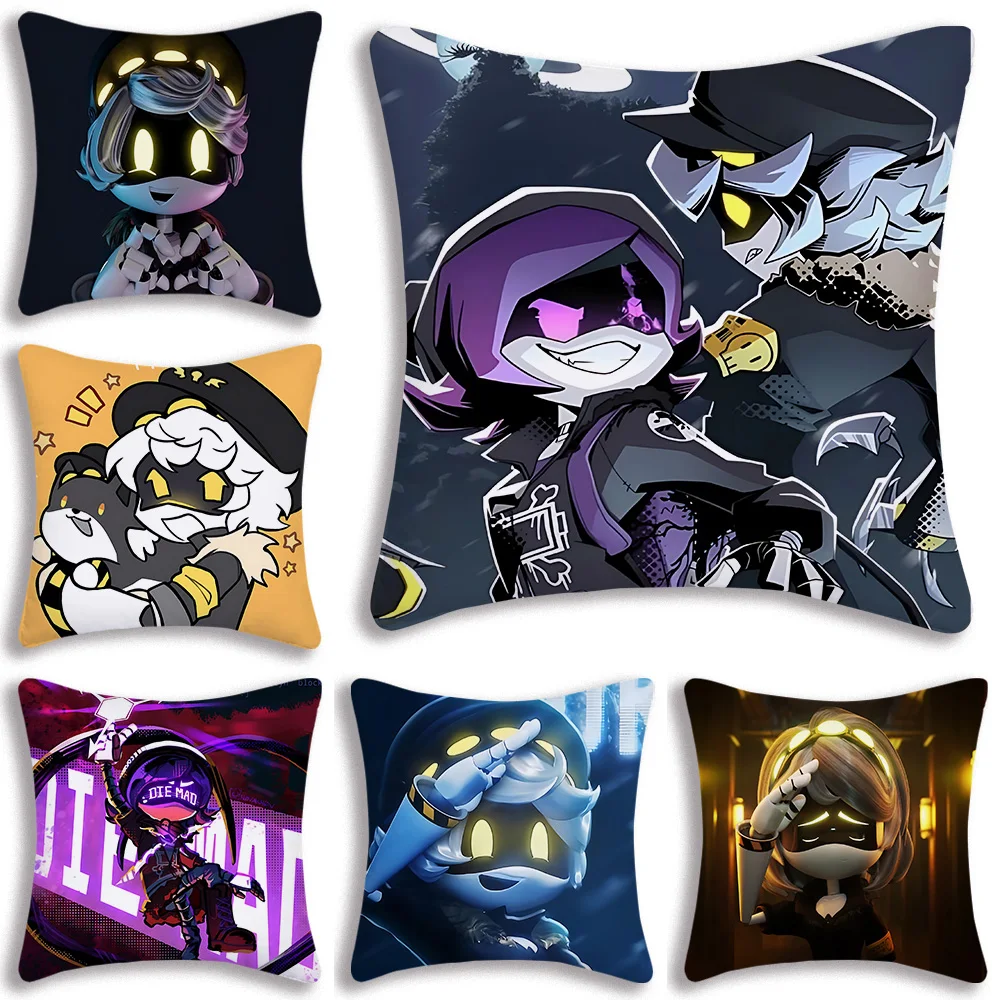 M-Murder D-Drones Pillow Covers Cartoon Sofa Decorative Home Double-sided Printing Short Plush Cute Cushion Cover