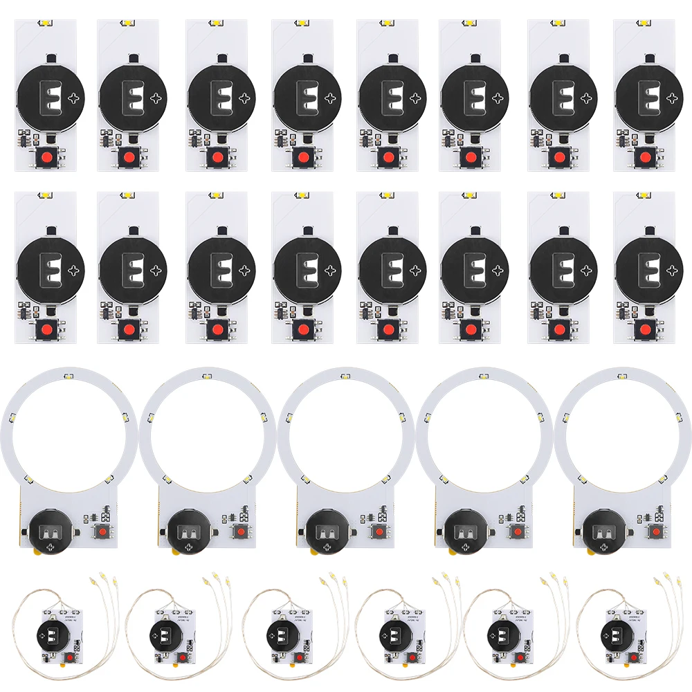 Bundelaanbiedingen Gemakkelijke verlichting Warmwitte LED's zonder batterijen Zelfklevende halo-verlichting voor doe-het-zelf-plakboek Kerstverlichtingskaarten