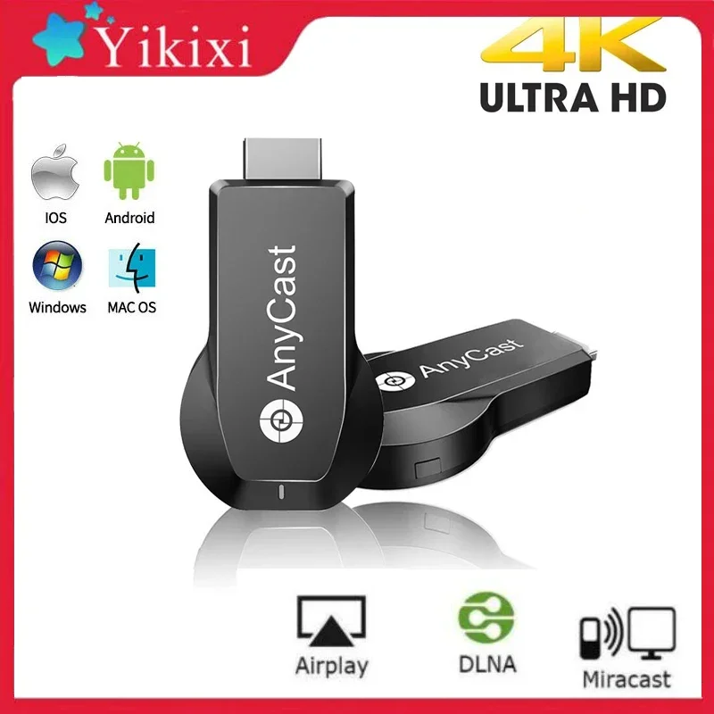 TV Stick M100 2,4G/5G 4K WiFi Miracast с DLNA AirPlay Дисплей Dongle Приемник для IOS Android Anycast Беспроводной зеркальный экран