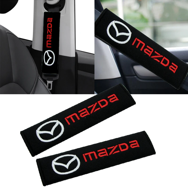 Car Seat Belt Cover Styling Cotton Safety Shoulder Protector For Mazda 2 3 6 CX-3 CX-5 CX-8 MX-30 MX-5 BT-50 ATENZA ATENZA R360