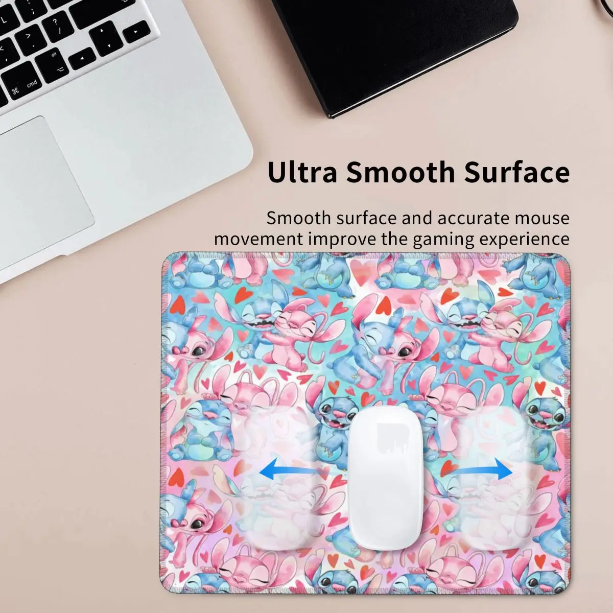 Custom Gamer Mouse Pad Non-Slip Rubber Base Stitch Cartoon Pattern Mousepad Office Desk Mat