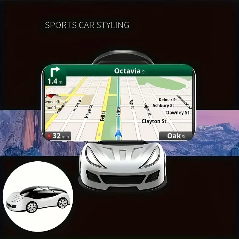 360 °   Support de téléphone rotatif pour modèle de voiture, ornement créatif en forme de véhicule pour iPhone 15/14/13 et Samsung S22