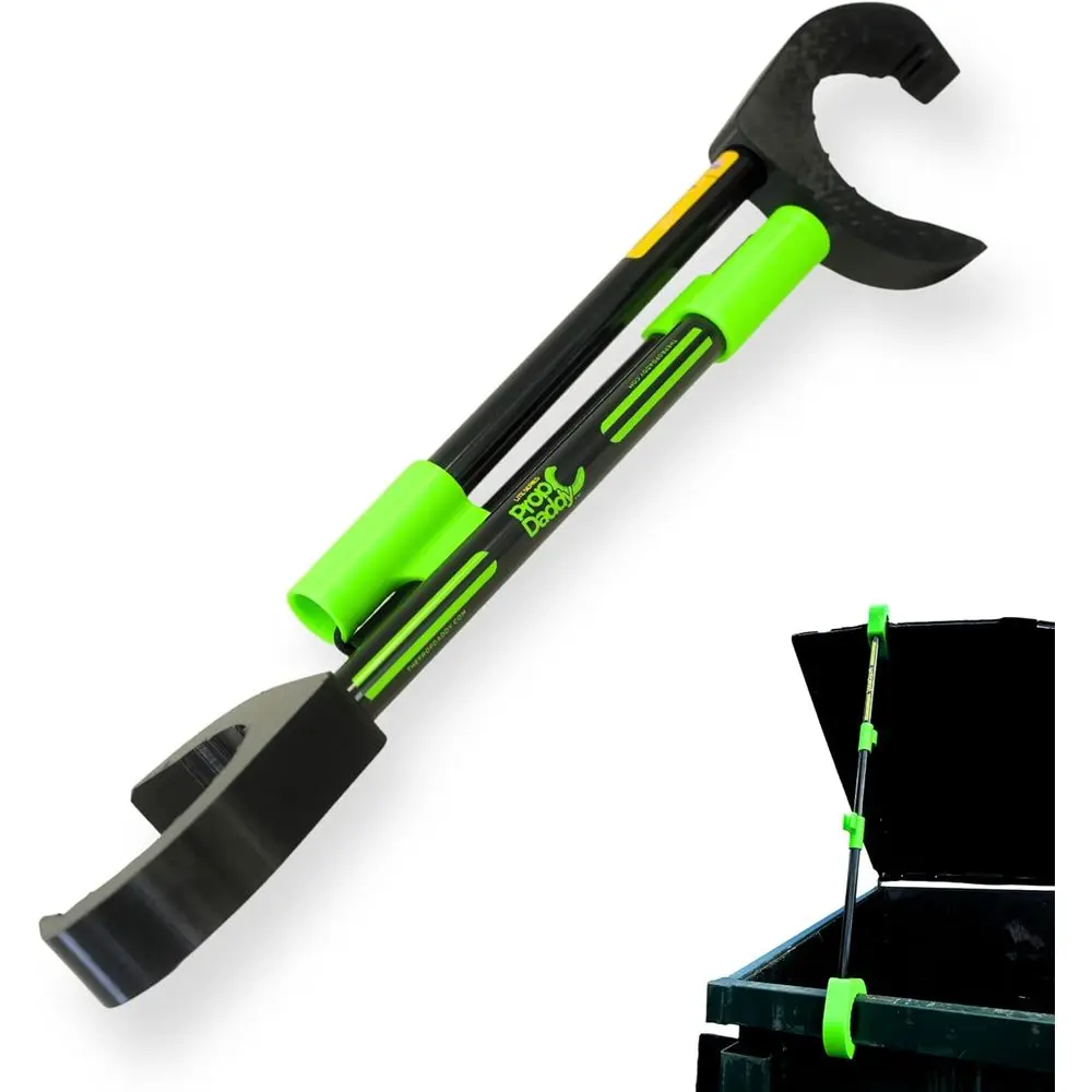 

Non-Contact Trash Lid Opener, 3-Foot Lid Clearance, Black & Green