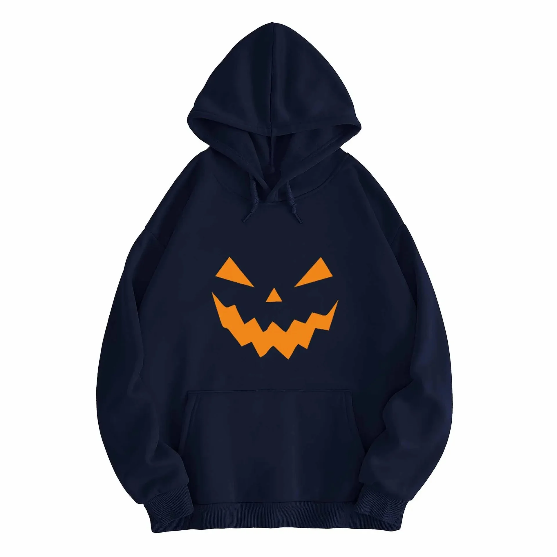

Autumn Winter Pumpkin Print Hoodie Unisex Casual Versatile Top Full Sleeve Decorative Print Comfortable Fit Streetwear Style