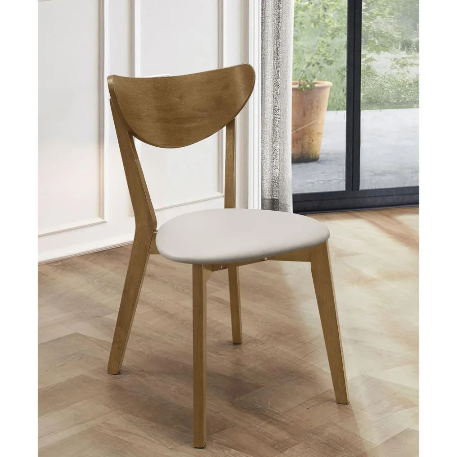 

Tan and Chestnut Curved Backs Dining Chair Set of 2