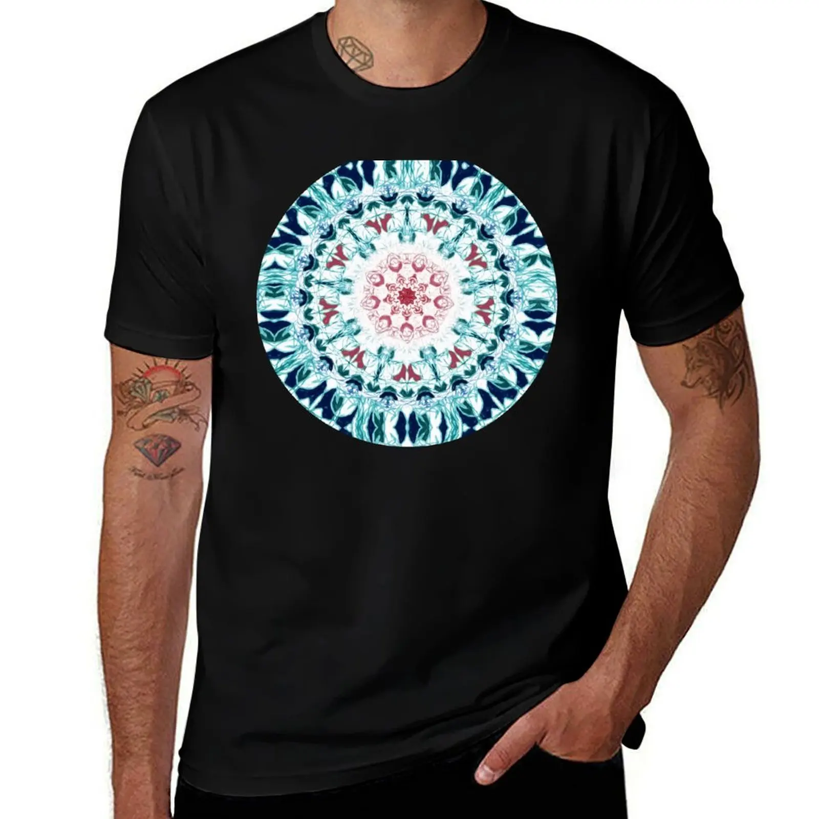 Blush & Blue Mandala T-Shirt Stain Resistant Casual Tee T-Shirt