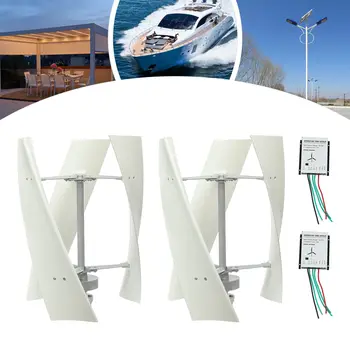 3listý vertikální generátor větrných turbín z nylonových vláken, 24V/12V bílá sada větrných turbín, max. 100W pro domácnost 8 nejlepší prodej větrná turbína pro dům - №4