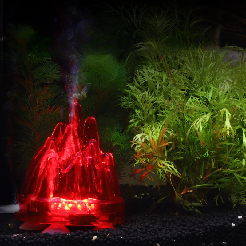 Fish Tank Landscaping Decoration Seven Color Aquarium Lights LED Diving Lights Fish Tank Volcano Lights Circular Bubble Lights