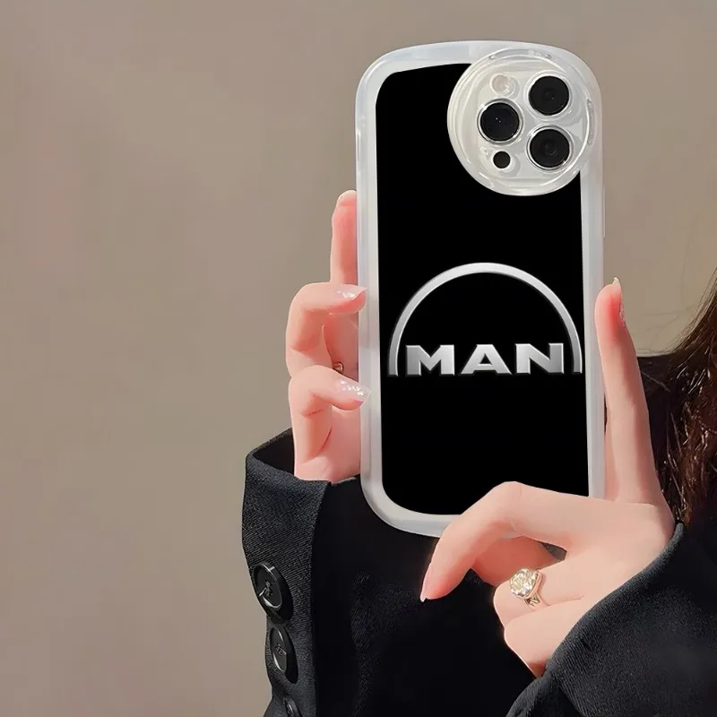 Man Trucks Logo Telefoonhoesje Voor Iphone 14 Pro Max 11 12 13 Mini X Xr Xs 7 8 Plus Angel Ogen Grote Pupil Lens Siliconen