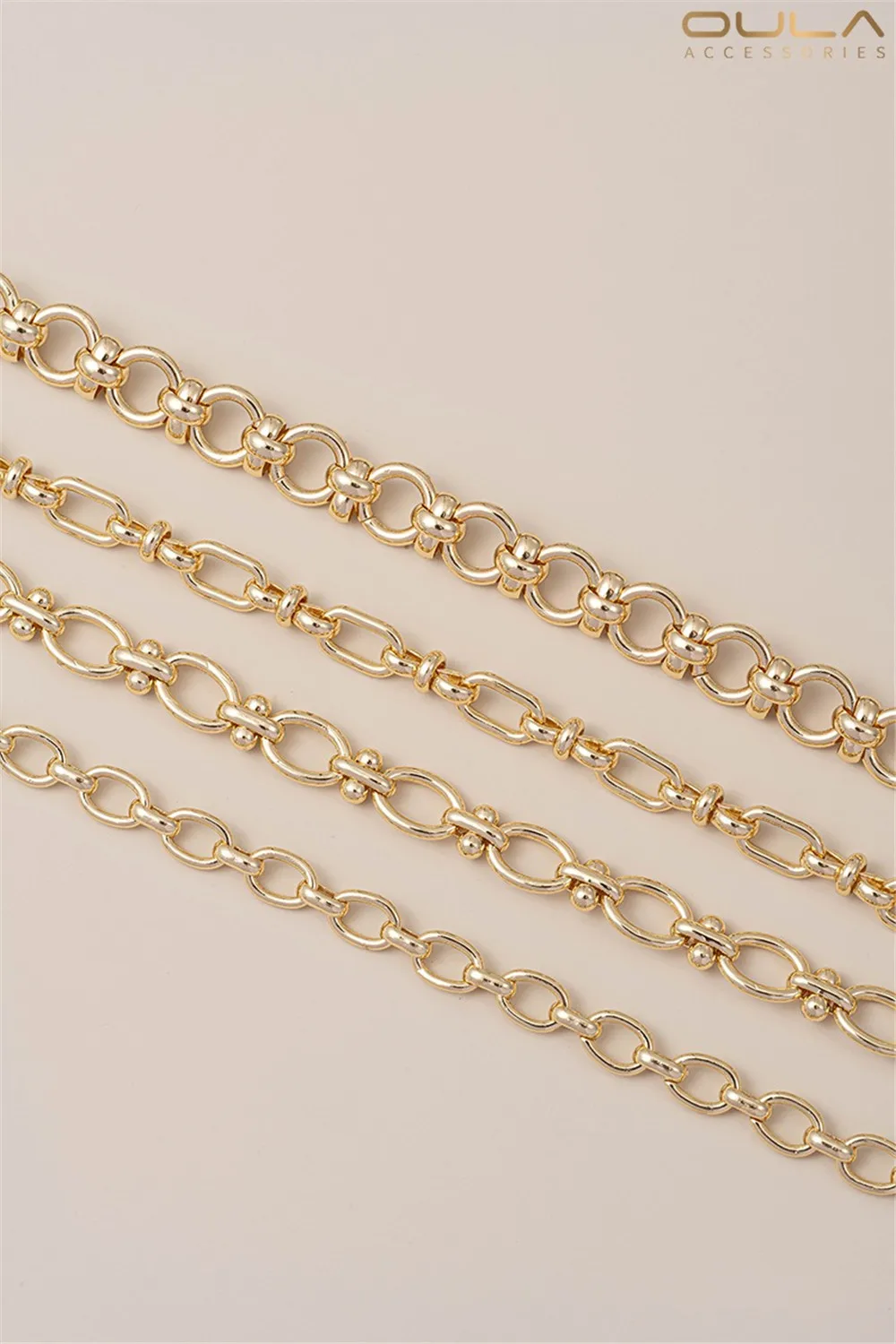 Handmade Chain 14K Gold-plated Oval Egg-shaped Chain Long O-chain Loose Chain Diy Bracelet Necklace Accessory