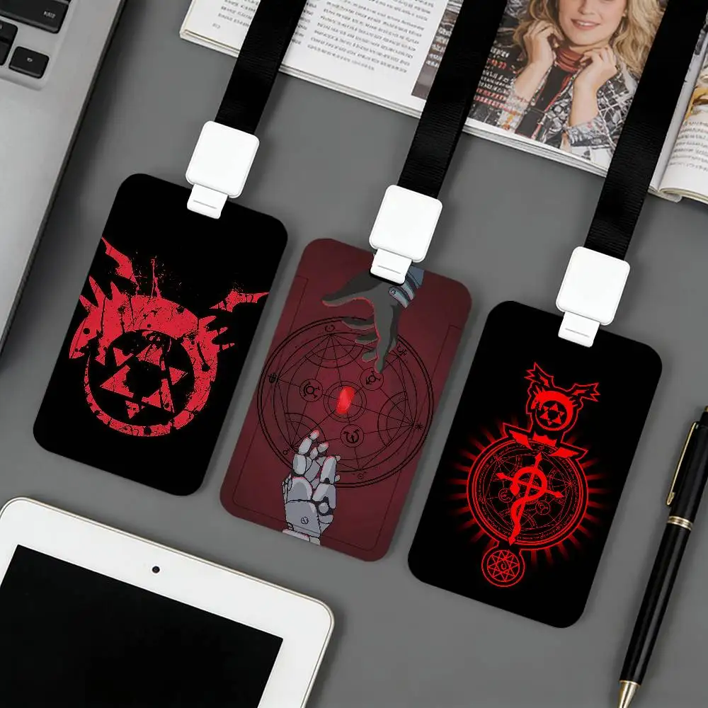 Porte-cartes d'anime F-Fullmetal A-Alchemist B-Brotherhood, applicable aux cartes d'identité, aux cartes bancaires, aux cartes de transport en commun et aux cartes de travail