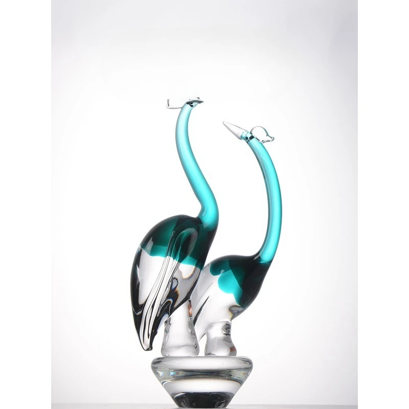 

Modern light luxury high-end glazed crane ornament