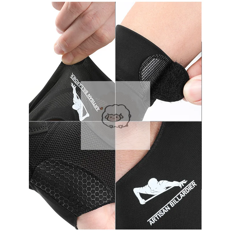 

Billiards Glove Left Right Hand Three Finger Exposed Billiard Glove Non Slip Stickers Elasticity Billiard Training Gloves