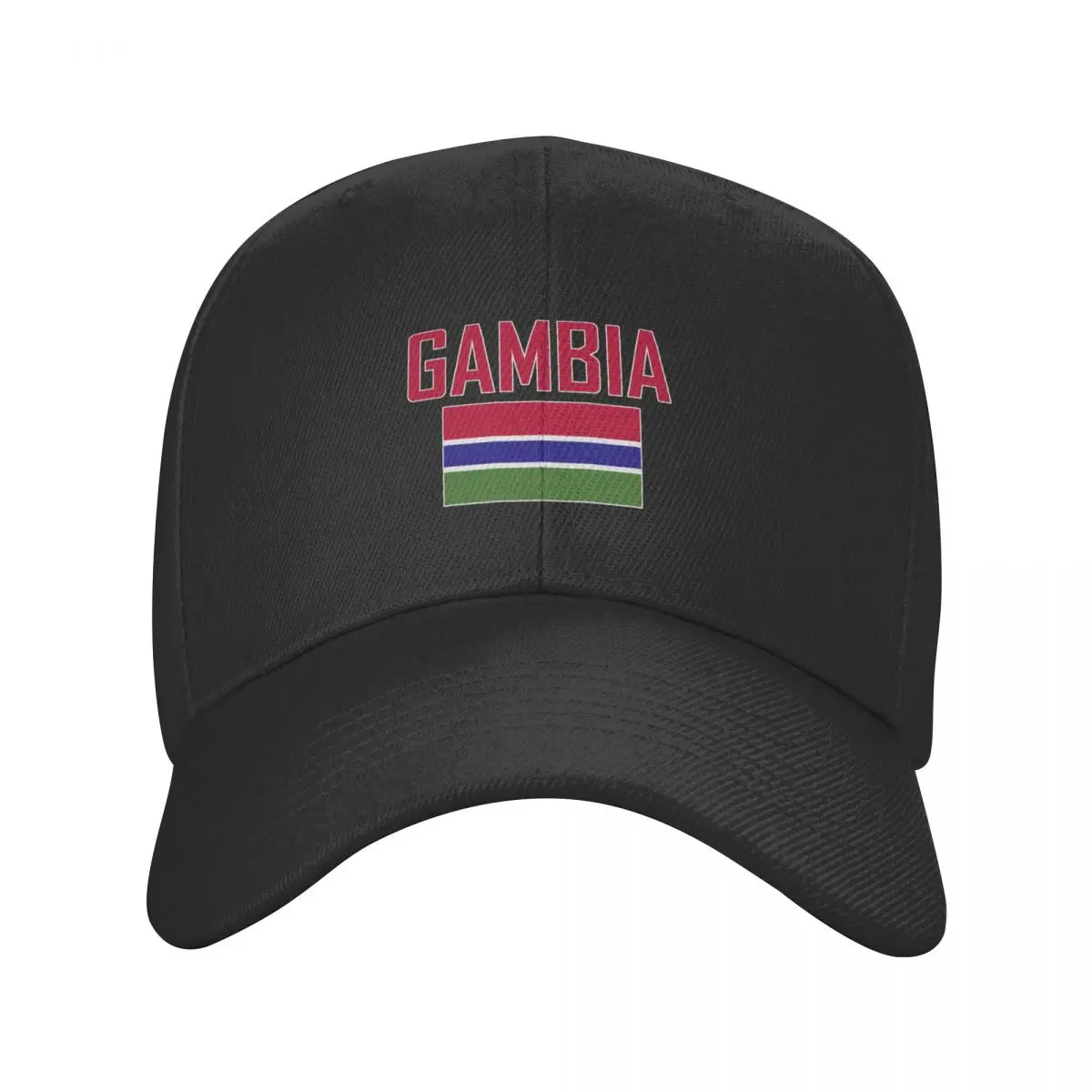 

GAMBIA Country Name With Flag Sun Baseball Cap Breathable Adjustable Men Women Outdoor Soccer Hat For Gift