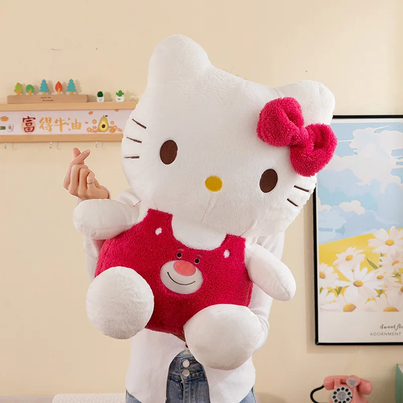 Sanrio ตุ๊กตาตุ๊กตาหนานุ่มลายสตรอเบอร์รี่สุดสร้างสรรค์, ใหม่ของขวัญสำหรับเด็กผู้หญิงของขวัญตกแต่งหมอนสำหรับนอน