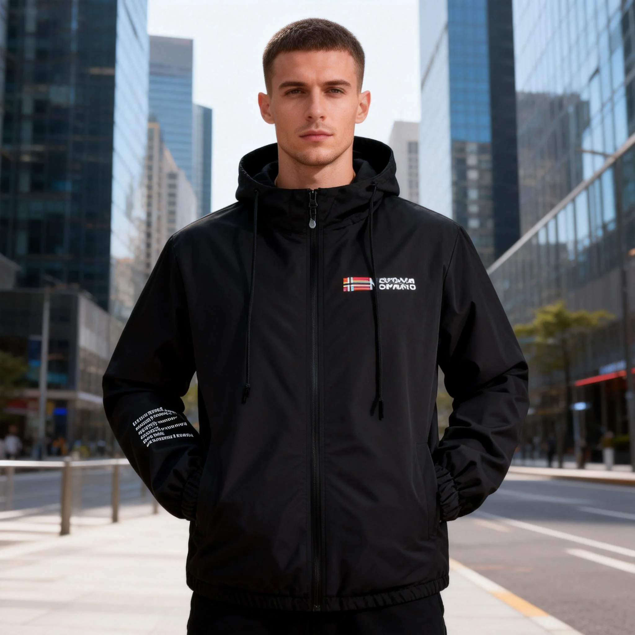 

Maxbarley Mens Hooded Jacket Outdoor Casual Top Spring Autumn Windproof Coat Lightweight Biker Zipper Fashion Outerwear