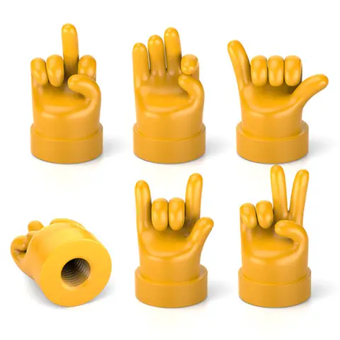 Gesture Tire Valve Stem Caps Covers, Funny Tire Air Caps Universal for Cars,Trucks, SUV, Motorcycles, Bike