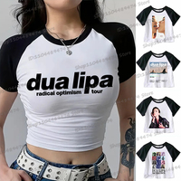 Women's Clothing Dua Lipa Radical Optimism Tour 2025 T-shirt Slim Fit Tops O-Neck Sexy Y2K Tops Dua Lipa Singer Crop Tops