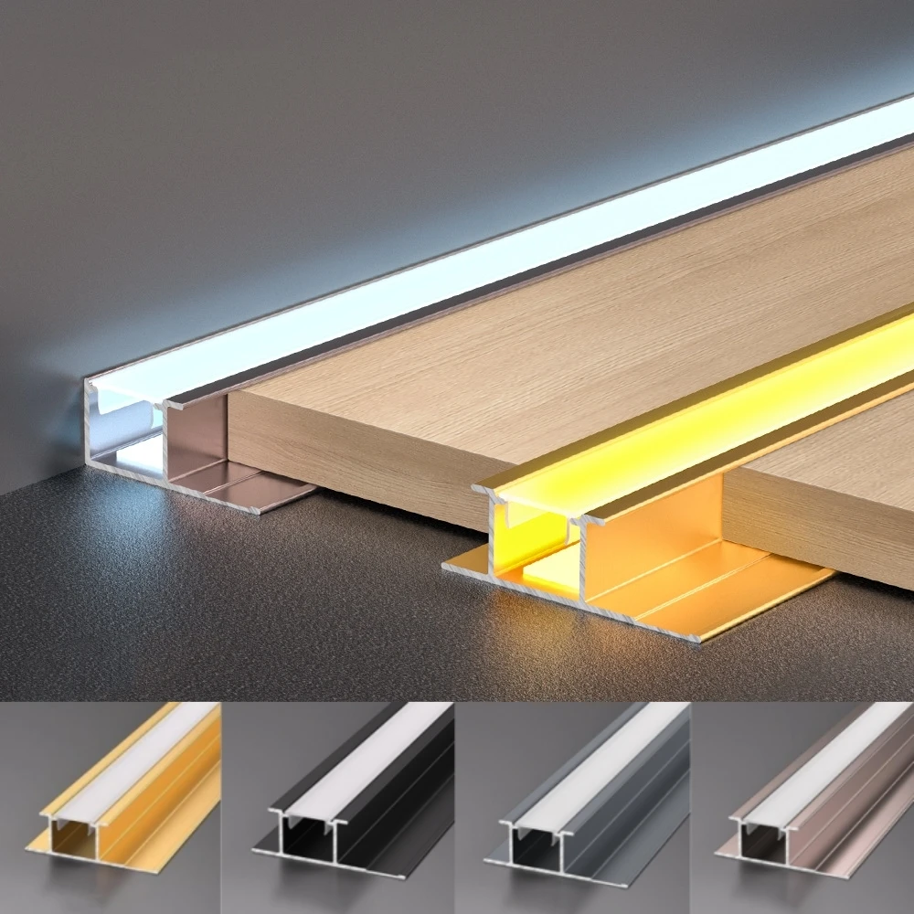 Wall Panel Corner LED Aluminum Profile 5/8mm Embedded Wallboard Tiles Closing Edge Bar Strip Light Home Decor Linear Lighting