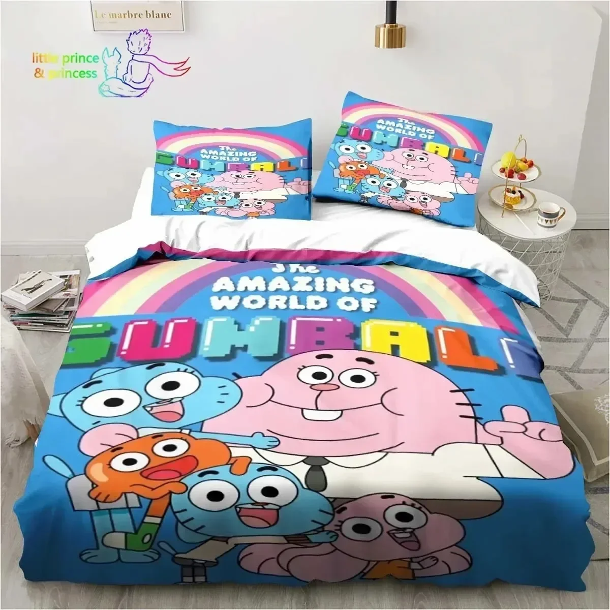Luxury New 3D Print Amazing World Gumball Bedding Set Single Twin Full Queen King Size Bed Set Adult Kid Bedroom Bedding Gift